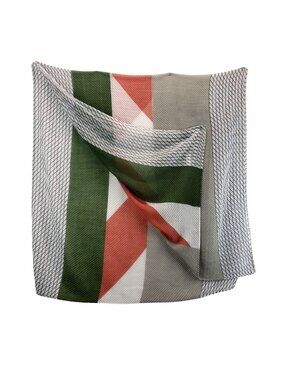 Geometric Scraf Spring Colors Rectangle 67x32 Caracol Gauzy ColorBlock SagePeach